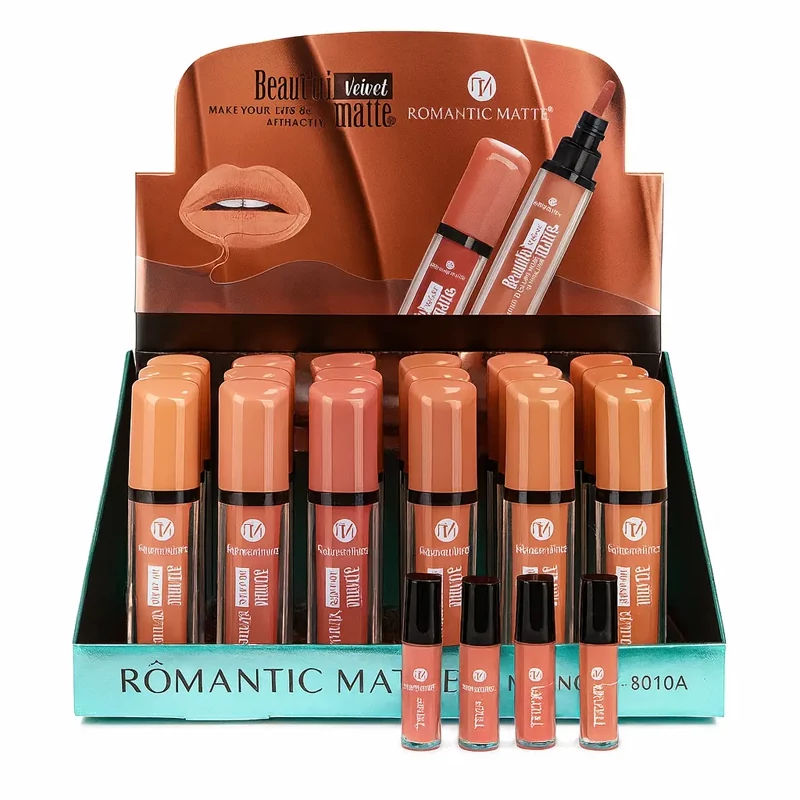 رژ لب مایع مات تستردار مدل Velvet برند رومانتیک مات Romantic Matte