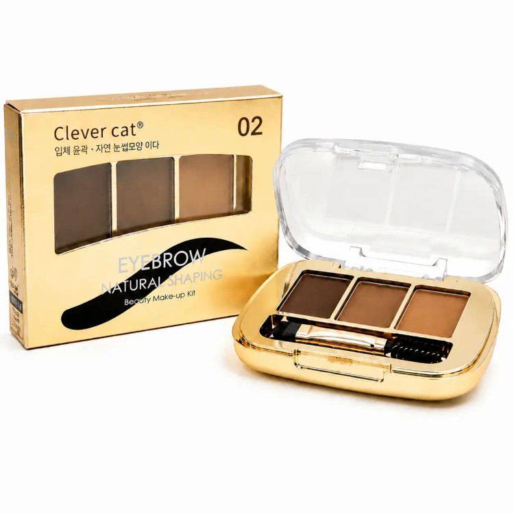 سایه ابرو کلور کت 3 رنگ شماره 02 | Clever Cat
