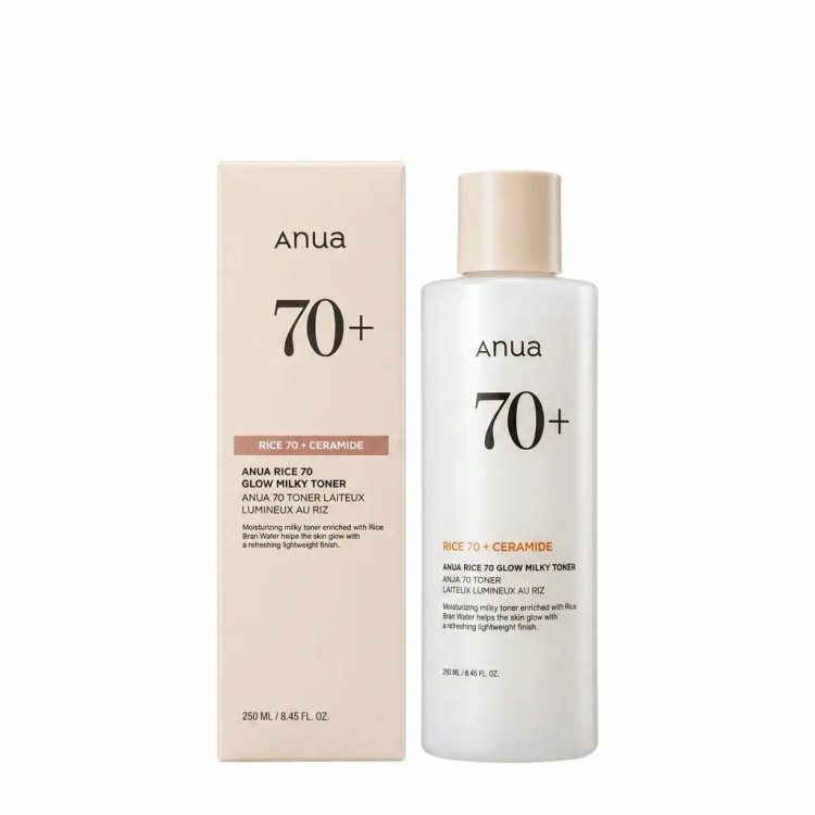 تونر آبرسان و روشن کننده برنج و سرامید آنوا | Anua Rice 70 Glow Milky Toner