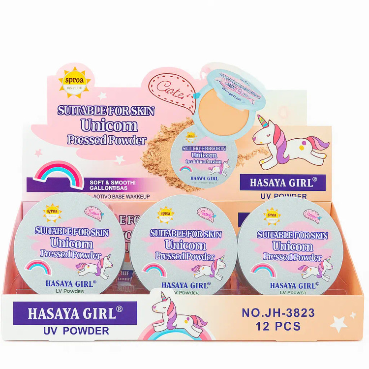 پنکک مدل یونیکورنی ضد آفتابدار SPF35 برند هاسیا شماره 01 | HASAYA GIRL
